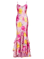 Seraphine Floral Satin Mermaid Gown