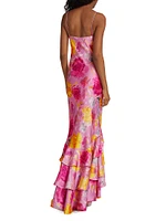 Seraphine Floral Satin Mermaid Gown