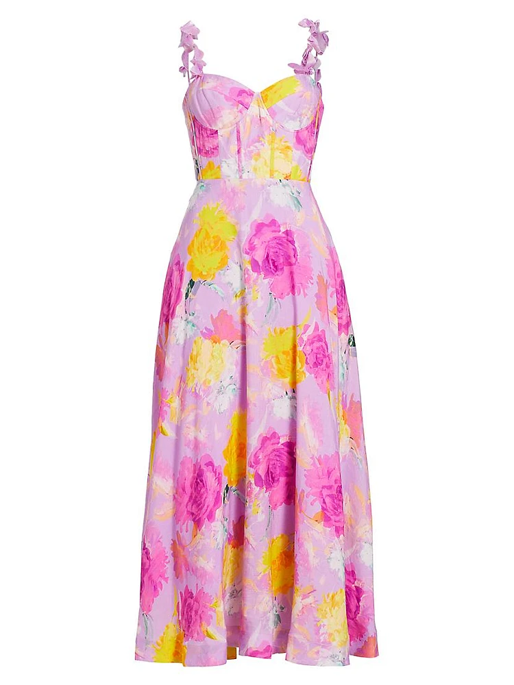 Carmen Floral Bustier Maxi-Dress