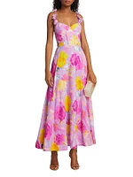 Carmen Floral Bustier Maxi-Dress