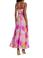 Carmen Floral Bustier Maxi-Dress