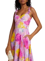 Carmen Floral Bustier Maxi-Dress