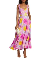 Carmen Floral Bustier Maxi-Dress