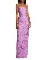 Justine Lace Strapless Column Gown