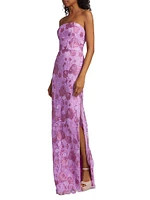 Justine Lace Strapless Column Gown