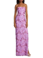 Justine Lace Strapless Column Gown