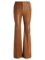 Danette Seamed Faux-Leather Pants