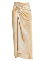 Grace Dyed Ruched Midi-Skirt