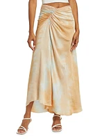 Grace Dyed Ruched Midi-Skirt