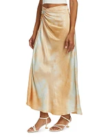 Grace Dyed Ruched Midi-Skirt