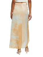 Grace Dyed Ruched Midi-Skirt