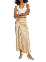 Grace Dyed Ruched Midi-Skirt