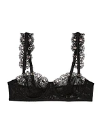 Grommet Lace Balconette Bra