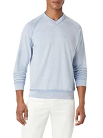 Cotton-Silk V-Neck Sweater