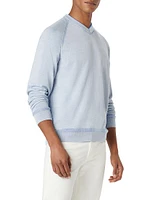 Cotton-Silk V-Neck Sweater