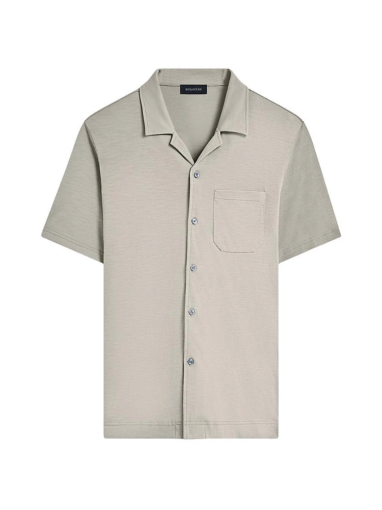 Cotton-Blend Camp Shirt