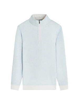 Cotton-Blend Quarter-Zip Sweatshirt