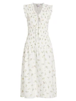 Dion Floral Smocked Midi-Dress