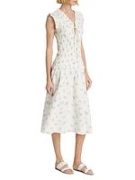 Dion Floral Smocked Midi-Dress