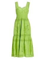 Fawn Eyelet Sweetheart Midi-Dress