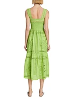 Fawn Eyelet Sweetheart Midi-Dress