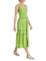 Fawn Eyelet Sweetheart Midi-Dress