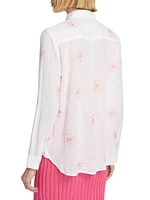 Charli Hibiscus Linen-Blend Shirt