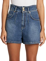 Teddy Bear Button Denim Shorts