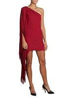 Archive Fringes One-Shoulder Minidress