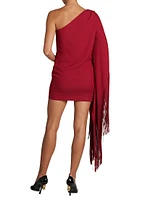 Archive Fringes One-Shoulder Minidress