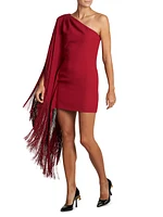 Archive Fringes One-Shoulder Minidress