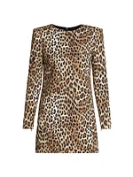 Leopard Long-Sleeve Minidress