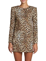 Leopard Long-Sleeve Minidress