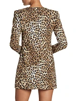 Leopard Long-Sleeve Minidress