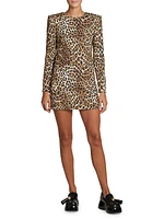 Leopard Long-Sleeve Minidress