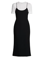 Two-Tone Slip T-Shirt Maxi Dress