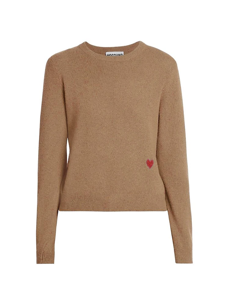 Embroidered Heart Wool-Cashmere Sweater