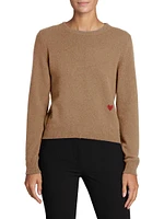 Embroidered Heart Wool-Cashmere Sweater