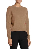 Embroidered Heart Wool-Cashmere Sweater