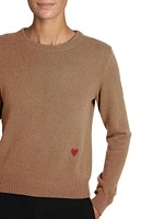 Embroidered Heart Wool-Cashmere Sweater