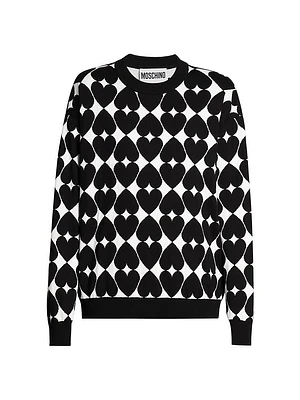 Optical Print Cotton Sweater