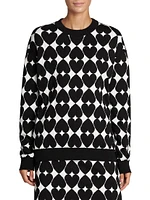 Optical Print Cotton Sweater