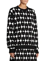 Optical Print Cotton Sweater