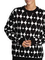 Optical Print Cotton Sweater