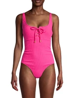 Taylor Lace-Up One-Piece Swimsuit