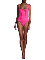 Taylor Lace-Up One-Piece Swimsuit