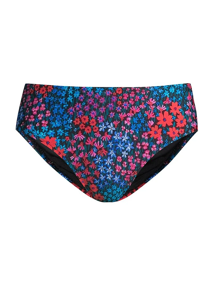 Floral Mid-Rise Bikini Bottoms