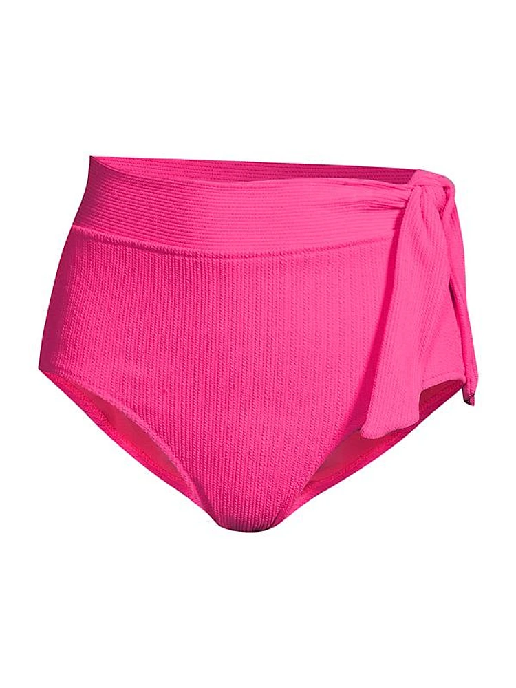 Knotted High-Rise Bikini Bottoms