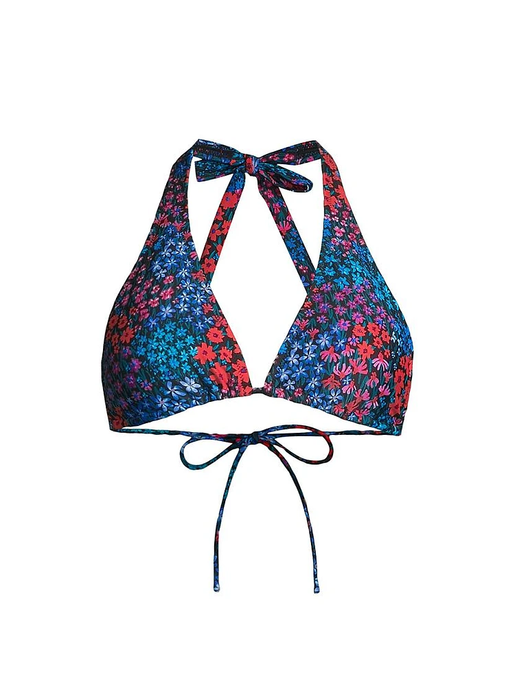 Allison Floral Halter Bikini Top