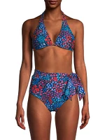 Allison Floral Halter Bikini Top